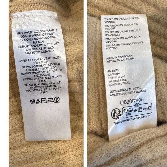 Free People Cocoa Rib Henley Sweater Size XL - Picture 9 of 11